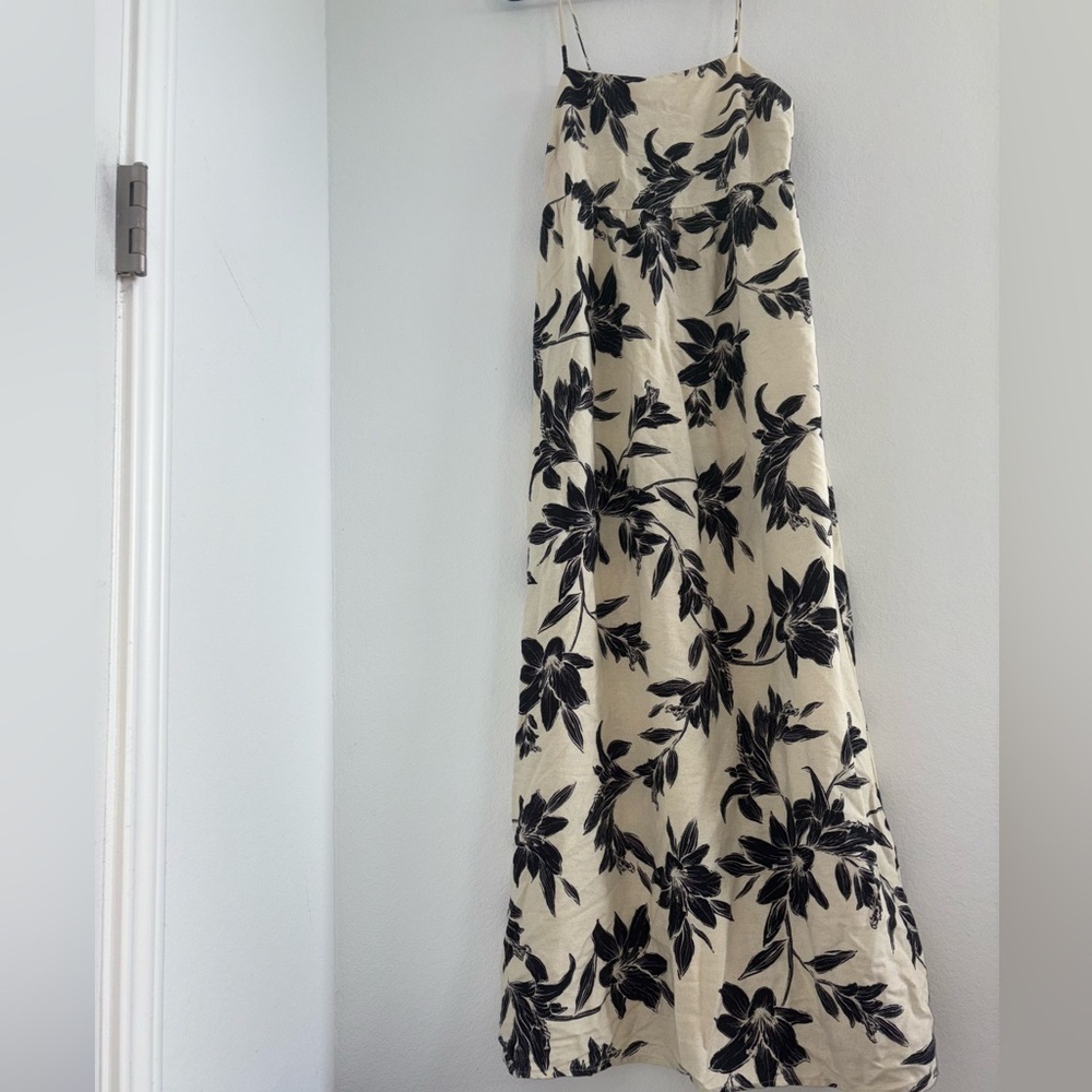NWT Linen Tropical Neutral Maxi Dress - Picture 13 of 13